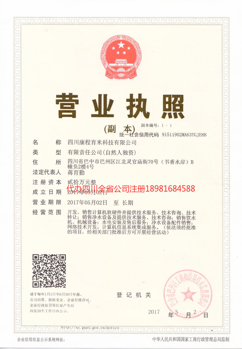 内江内江康程育米科技有限公司